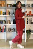 Beyond Terry Oversized Cowl Knit Deep Strawberry Marl